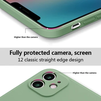 Luksus Oprindelige Kvadrat Flydende Silikone Phone Case For iPhone 12 11 Pro Max Mini XS X XR 7 8 Plus SE 2 Tynde Bløde Dække Slik Sag