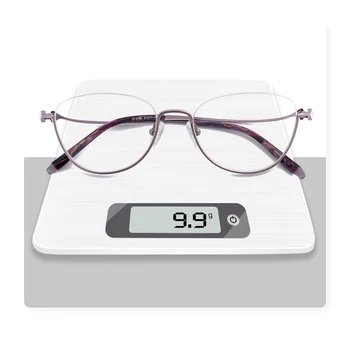 Luksus Semi Halvdelen Rim Ren Titanium Optiske Briller Ramme for Nærsynethed Recept Briller Briller Kvindelige Rhinestone Briller