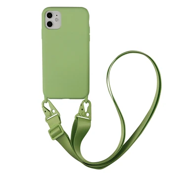 Luksus Silikone Kæde Phone Case For iPhone 12 11 Pro Max 7 8 Plus X XR XS Antal Lanyard halsrem Reb Snor bagcoveret