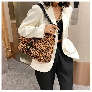 Luksus brand designer handbags store kapacitet, en-skulder, underarm leopard taske nye retro tasker tote tasker til kvinder rejser