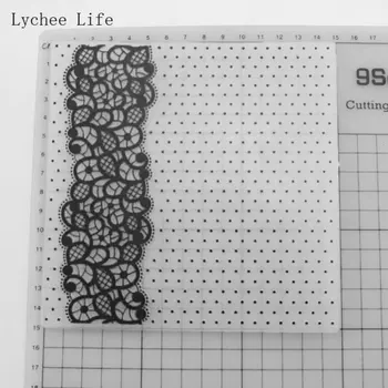Lychee Liv Blomst Prikker Prægning Mapper DIY-fremstilling af Papir Kort Håndværk Stencil Scrapbog Skabelon Plast Håndlavede Gaver