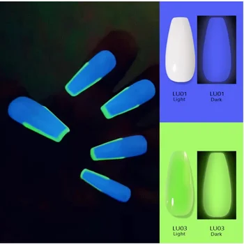 Lysende Poly Nail Gel Til Udvidelse Finger Glød i Mørke Smertefri Hurtig Opbygning af Akryl og Poly Nail Art Gel Manicure 15 ML