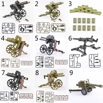 Låsning Militære WW2 Krigens Grøn Tunge kanoner med Bullet Toy byggesten Legetøj Til Børnene Samle Blokke Militære Gaver