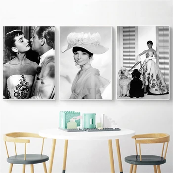 Lærred Maleri Piger Væg Kunst, Billeder, Audrey Hepburn Lærred Væg Abstrakte Plakat til stuen Hjem Dekoration Cuadros