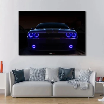 Lærred til Væg Kunst Superbil Dodge Challenger SRT Ange Trykte Billeder Plakat Malerier Hjem Dekoration Modulære Stue Ramme