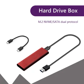 M. 2 SSD Disk Tilfælde Dual-Protokollen USB3.1 NVME NGFF M/B-Tasten Ekstern Harddisk 10Gbps Høj Hastighed Enclosure Box