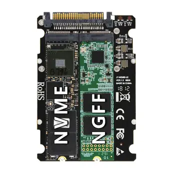 M. 2 SSD til U. 2-Adapter, 2 i 1 M. 2 NVMe Tasten B/M SSD til PCI-e U. 2 SFF-8639 PCIe-Adapter M2 Converter Desktop-Computer