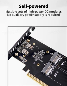 M2 PCIe-adapter PCI-e X16 M. 2 NVME M-Tasten 4 port SSD converter adapter M2 PCIe-adapter VROC RAID-udvidelseskort