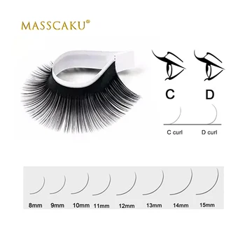 MASSCAKU 16rows/case Faux mink bløde eyelash extension Falske øjenvipper enkelte øjenvipper premium maquiagem cilios makeup værktøj