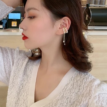 MENGJIQIAO koreanske Søde Elegante ferskvandsperle Magnet Øre Clips For Kvinder Mode-Ingen Piercing Falske Brusk Øre Smykker Gaver