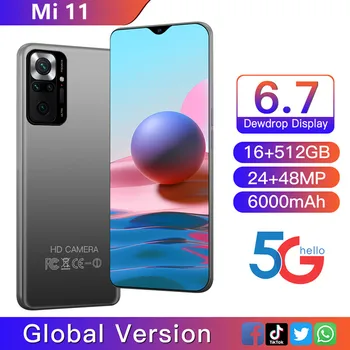 MI 11 Smartphone Globale Version af Android 16GB 512GB 10 Centrale 48MP Carema Mobiltelefon 6000mAh Batteri Daul SIM-Mobiltelefoner