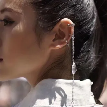 MWSONYA Mode koreanske Vedhæng Øreringe Krystal Lang Kæde Kvast Klip Øreringe Kvinders Tilbehør bryllupsfest Gaver