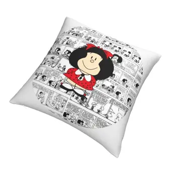 Mafalda Tegnefilm Quino Tegneserier pudebetræk Dobbelt-sidet Print-Gulvtæppe pudebetræk for Bil Brugerdefinerede Pudebetræk Home Decor