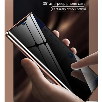 Magnetisk Glas Beskyttende Tilfældet Til Samsung Galaxy Note20 Note20 Ultra Shell Dække Anti-Spy 360° Protector Full Case 2020 NY