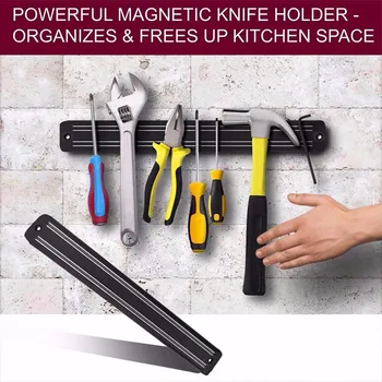 Magnetisk vægmonteret Køkken Kniv Magnet Bar Holder Køkken Opbevaring Arrangøren Står For Knive Display Rack Strip 33cm