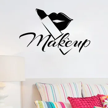 Makeup Læber Læift Wall Sticker Skønhedssalon Shop Vinyl Vægoverføringsbilleder Kunst Vægmaleri Flytbare Stue, Soveværelse Dekoration 5014