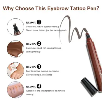 Makeup øjenbryn blyant Vandtæt Naturlige Øjenbryn Pen fire-klo Eye Brow maquillaje fem farve Langvarig øjenbryn tatoveringer pen