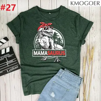 Mamasaurus T-Rex Dinosaur Print T-shirts Kvinder Sommeren Graphic Tee Æstetisk-Shirts Til Kvinder Casual kortærmet dame Toppe