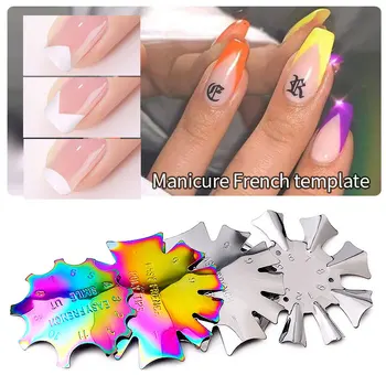 Manicure Værktøj Magic Color fransk Manicure Plast, stålplade Model Rustfrit Stål Skabelon Lavet af Krystal Manicure Negle Kunst