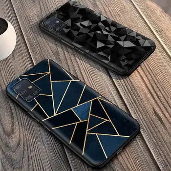 Marmor Geometrisk Figur Tilfældet For Samsung Galaxy A51 A71 A21s A31 A12 A41 A11 A72 A52 A32 5G A01 A91 A21 Sort Shell Telefon Covers
