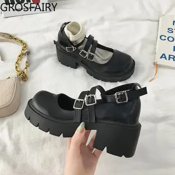 Mary Jane kvinders sko platform platform lille læder sko retro tyk med Britisk stil med et enkelt sko kvindelige studerende sko
