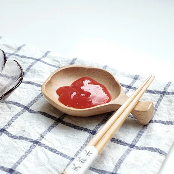 Massivt Træ Lille Skål Japansk Service Eddike Skål Soya Sauce Skål Krydderier Fad Kreative Snack Tallerken Køkken Tilbehør