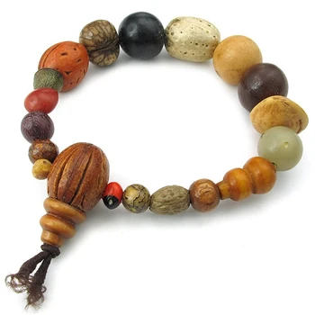 Men's Ladies Bracelet, Tibetan Buddhist Beads Prayer Mala, wood