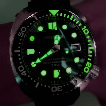 Merkur 300 M Dykning Watch Mænd Sports NH35 Automatisk Mekanisk Armbåndsur 44mm Rustfrit Stål, Selvlysende ur relojes para hombre