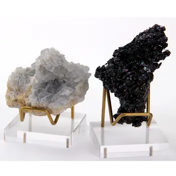 Metal Arm Mineral Display Stand Holder Akryl Base For Crystal Mineraler Malme Agat Sten Sten Skærm