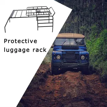Metal Roof Rack Roll Cage & LED-Lys til 1/10 RC Crawer Axial SCX10 313MM Akselafstand Jeep Wrangler karrosseri