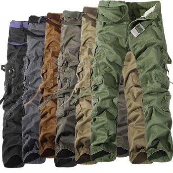 Militær Taktisk bukser mænd Multi-lomme vasket overalls mænd løs bomuld bukser mandlige cargo bukser til mænd bukser,størrelse 28-42