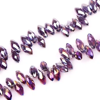 Mini 100pcs/masse AB Farver vanddråbe Form Perler 6x12mm Krystal Glas Perler Fit Smykker Øreringe Hår Bøjle Billige DIY Gør