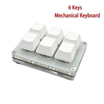 Mini 6-tast Tastatur DIY Custom USB-Programmering genvejstaster Copy Paste Mekanisk Tastatur til Windows/Linux/MacOS/Android