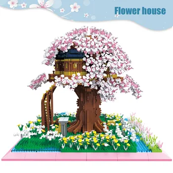 Mini-By Skaberen Cherry Tree Friends House Model byggesten Street View MOC Mursten Pædagogisk Legetøj Til Børn Gaver