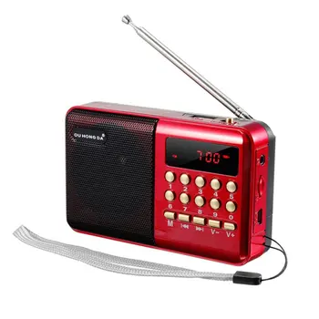 Mini Bærbar Radio Håndholdt Digital FM, USB, TF MP3-Afspiller Højttaler Genopladelige Transportabel FM-Radio-Modtager med LCD Skærm