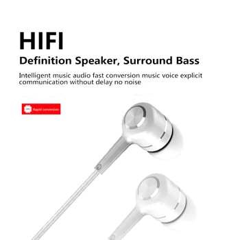 Mini HIFI Hovedtelefon Sport Stereo Headset-3,5 mm Justerbar Volumen Kablede Hovedtelefoner Med Mikrofon Til Iphone, Samsung, Huawei Xiaomi