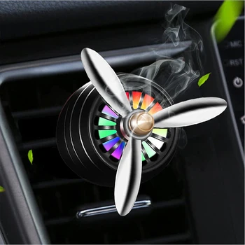Mini LED Bil Lugt luftfrisker Aircondition Legering Auto Vent Outlet Parfume Klippet Frisk Aromaterapi med Bil Dekoration Lys