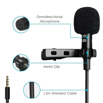 Mini Lavalier Mikrofon Metal Kondensator Mikrofoner til Mobiltelefon lydstudie Streaming Karaoke Youtube