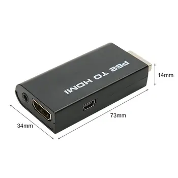 Mini til PS2 til HDMI Konverter Video Adapter med 3,5 mm Audio Output for HDTV-PC ' en Understøtter Plug And Play