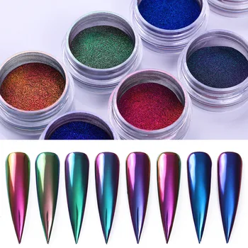 Mirage Boble Spejl Pulver Metallic Glitter Nail Holographics Chrome Støv Glitrende Flager Pigment Manicur Nail Art Indretning