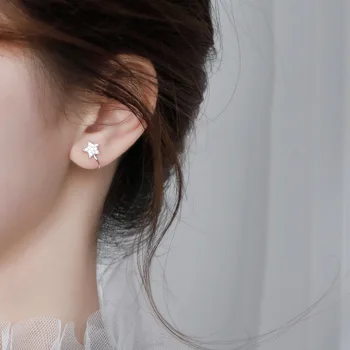 Mode 925 Sterling Sølv Stjernede Perle Ear Cuff Kvinder Klip Øreringe ingen Piercing Earings Smykker Forebygge allergi EH1463