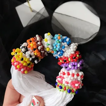 Mode Boheme Frø Perle Små Blomster Finger Ring Trendy Koreanske Håndlavet Multi-Farve Ris Perler Ring Kvinder Girl Smykker