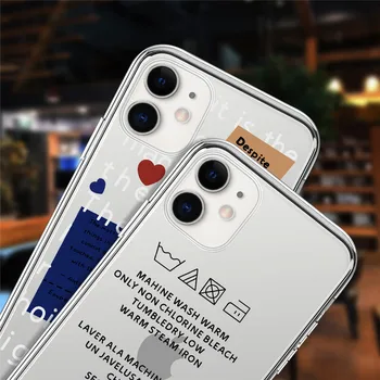 Mode Brev Mønster Phone Case For iPhone 11 12 Pro Max 7 8 Plus-XR-X XS Max 12 Mini Sjove Gennemsigtig, Slagfast bagcoveret