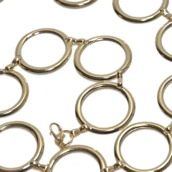 Mode Cirkel Metal Kæde Bælte Kvinder Guld Sølv Legering Runde Bælte Med Lang Kvast Kvindelige Linning Til Kjole