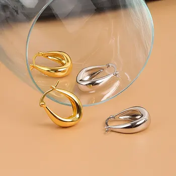 Mode Guld Tyk Hoop Øreringe Til Kvinder 925 Sterling Sølv Luksus Smykker