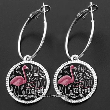 Mode Loop Flamingo Drop Øreringe til Kvinder Pige Punk Birds Dingle Øreringe Kvindelige Brincos Party Smykker