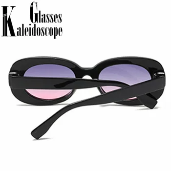 Mode Ovale Solbriller Kvinder Mænd Vintage Lille Sort Sol Briller damer Klare Lyserøde Briller Nuancer UV400 Udendørs Beskyttelsesbriller