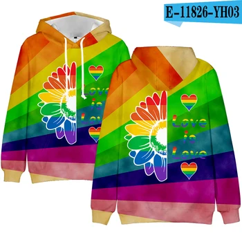 Mode Personlighed 3D-Hættetrøjer Sweatshirts Lesbian Gay Pride Farverig Regnbue Toppe Hot Salg Gay-Venligt Foråret Efteråret Outwear