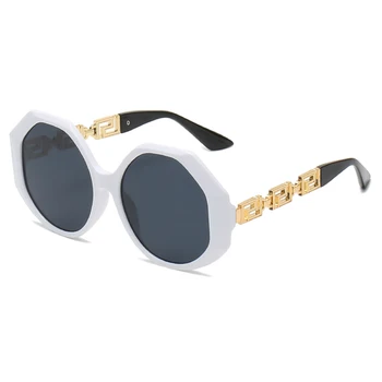 Mode Polygon Overdimensionerede Solbriller Kvinder Luksus Mærke Gradient Sol Briller Stor Ramme Retro Briller UV400 Tendenser Briller 2021