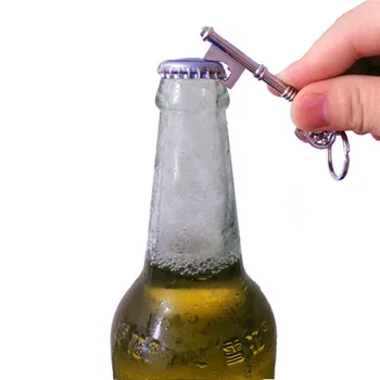 Mode Retro Metal Bærbare Centrale Beer Bottle Opener Ring Bar Omhæng, Nøglering Til Bryllupsfest Tilfældig Farve
